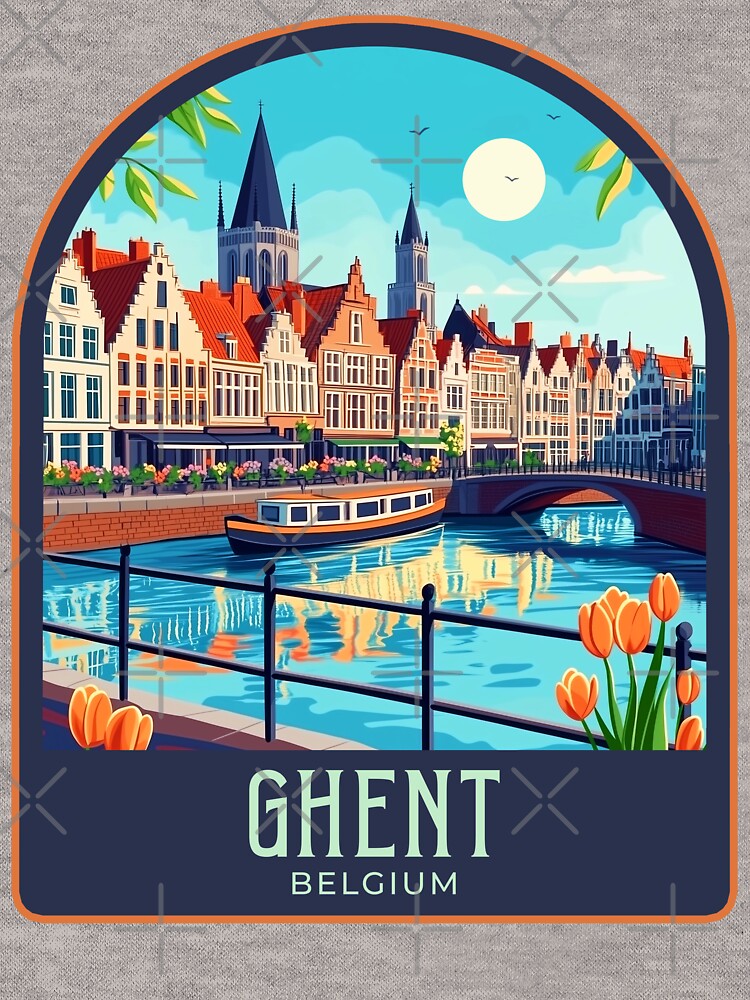 Ghent Vintage Travel Illustration by HomeLivingCo