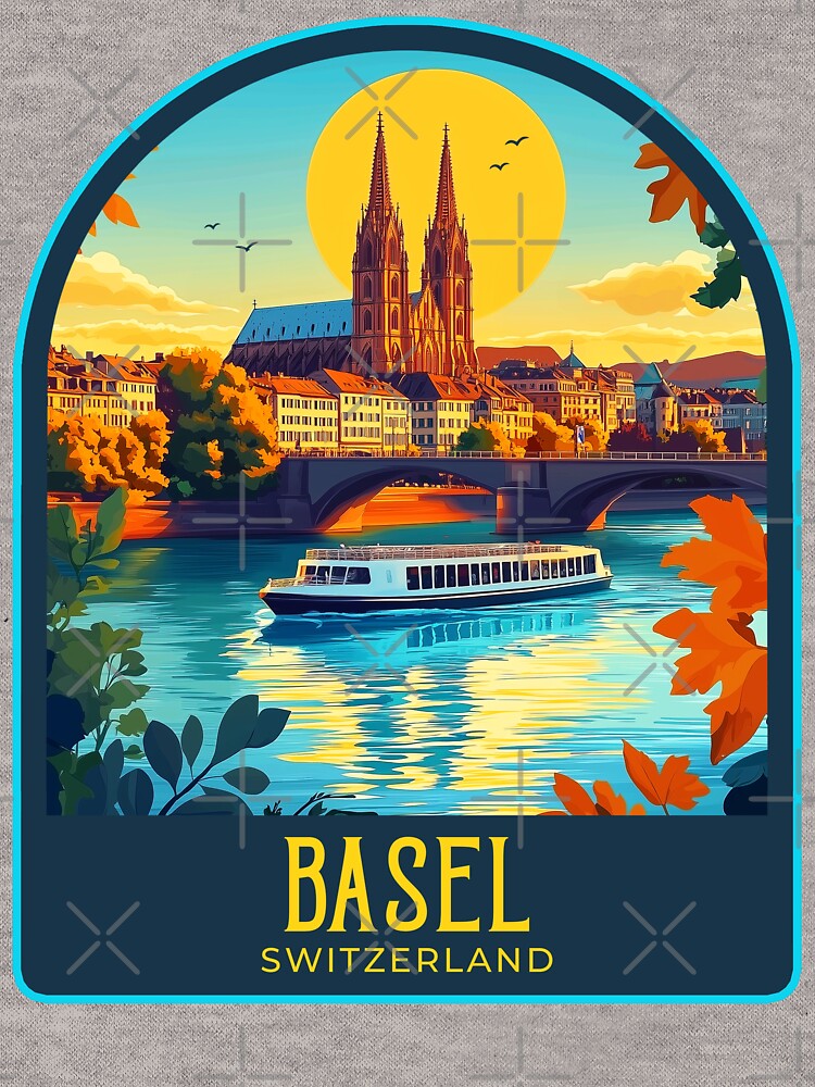 Basel Vintage Travel Illustration by HomeLivingCo