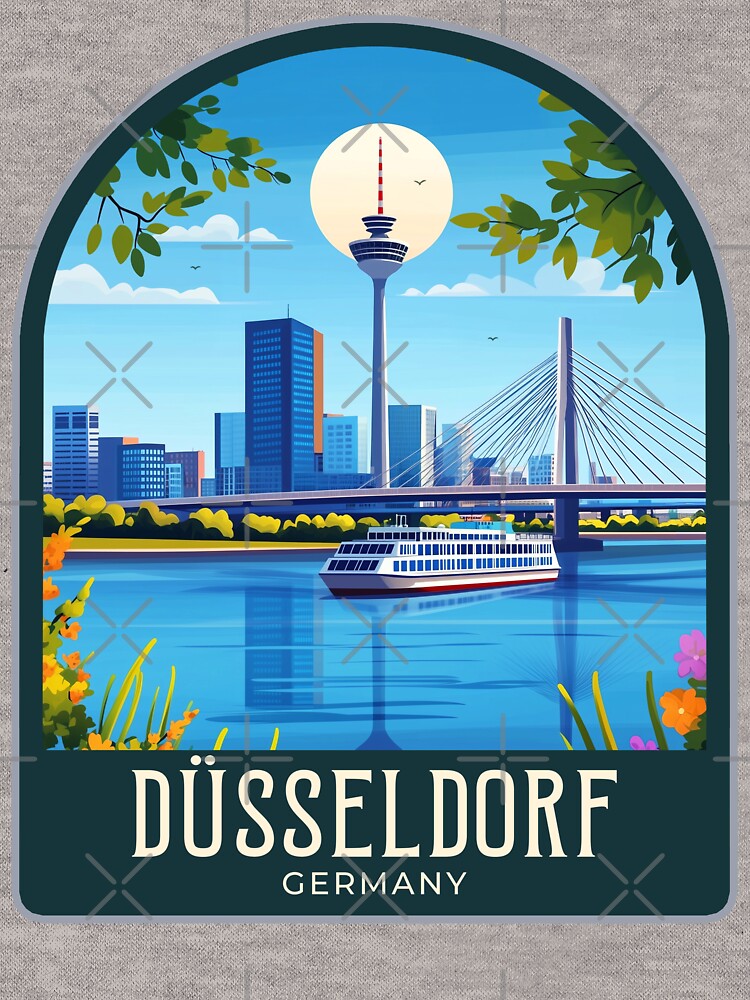 Düsseldorf Vintage Travel Illustration by HomeLivingCo