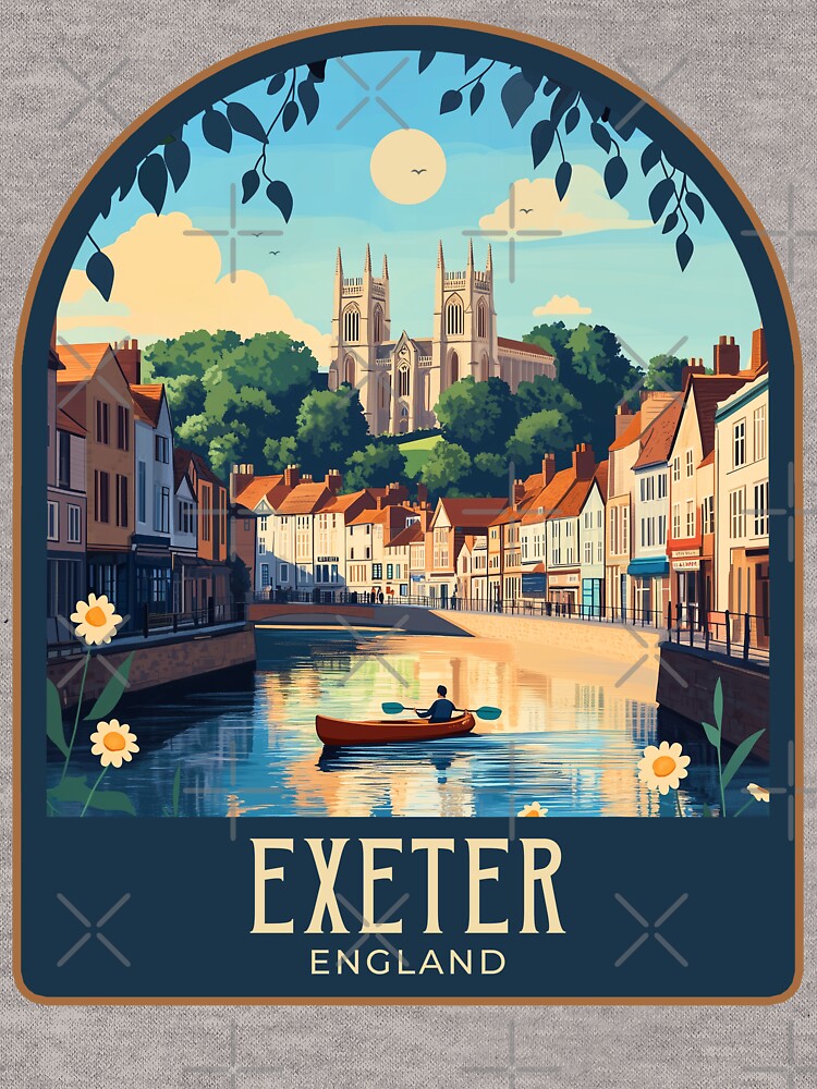 Exeter Vintage Travel Illustration by HomeLivingCo