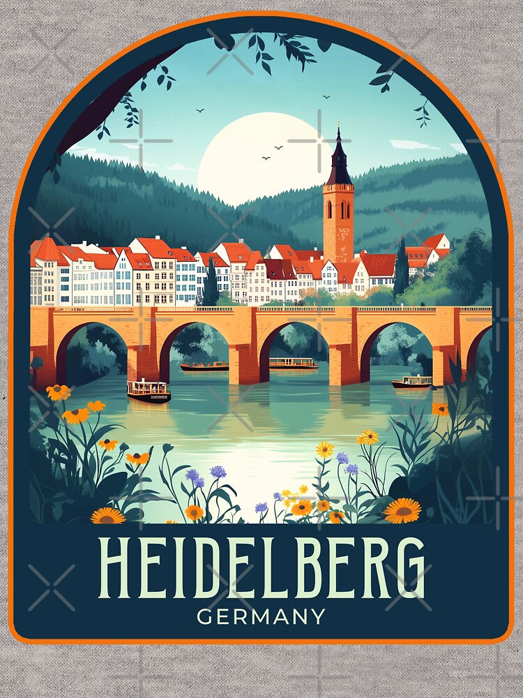 Heidelberg Vintage Travel Illustration by HomeLivingCo
