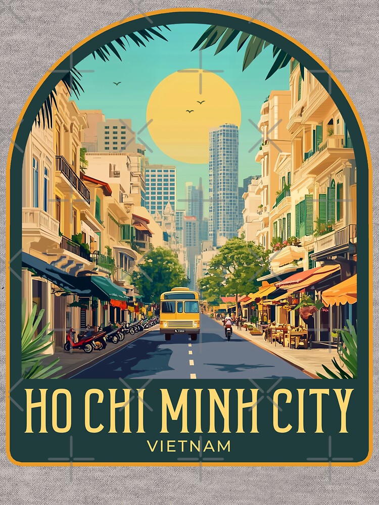 Ho Chi Minh City Vintage Travel Illustration by HomeLivingCo