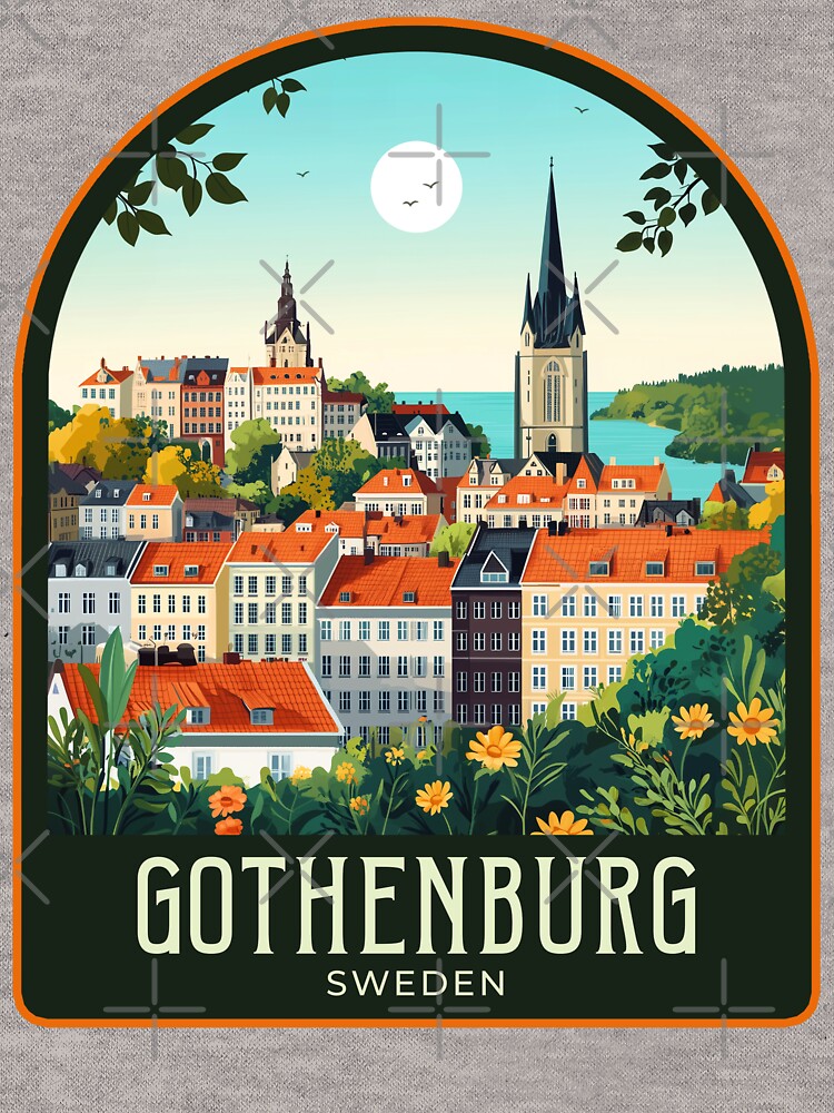 Gothenburg Vintage Travel Illustration by HomeLivingCo