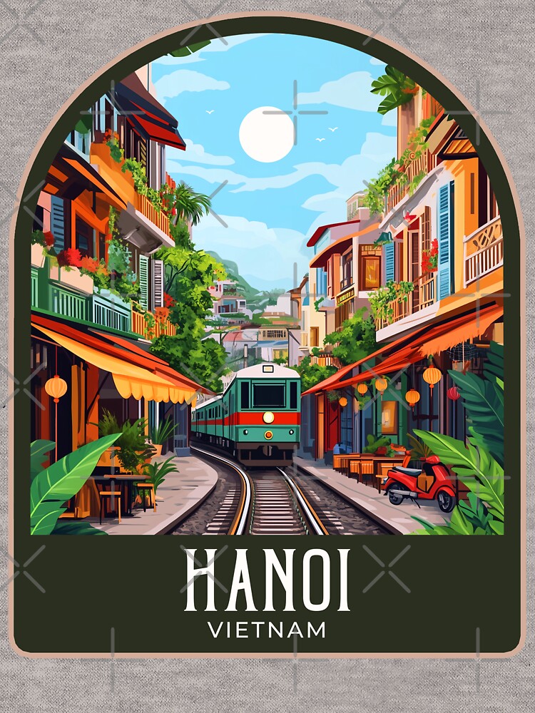 Hanoi Vintage Travel Illustration by HomeLivingCo