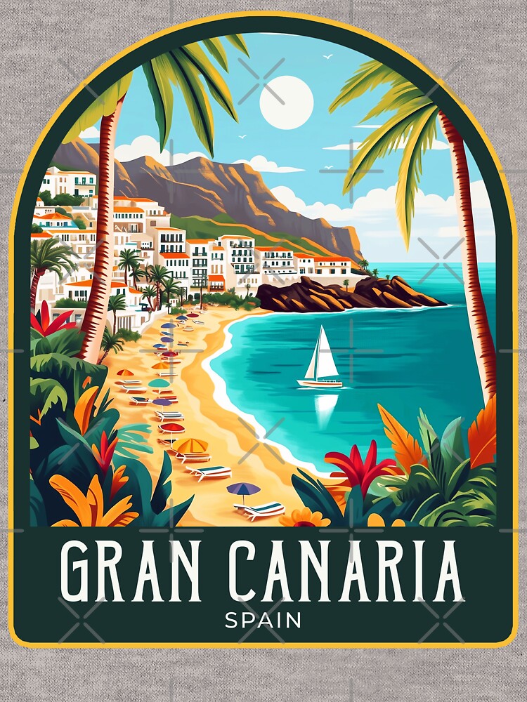 Gran Canaria Vintage Travel Illustration by HomeLivingCo