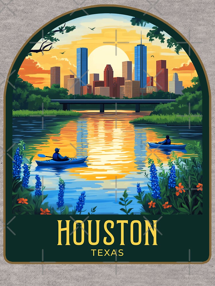 Houston Vintage Travel Illustration by HomeLivingCo