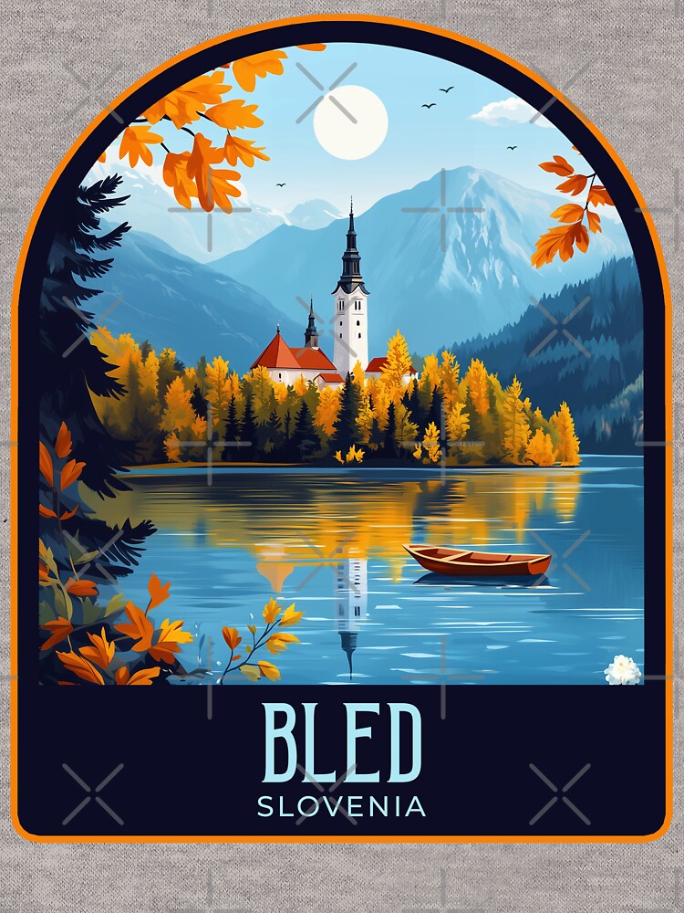Bled Vintage Travel Illustration by HomeLivingCo