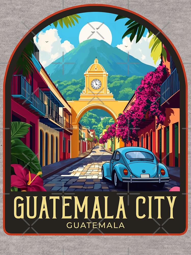 Guatemala City Vintage Travel Illustration by HomeLivingCo