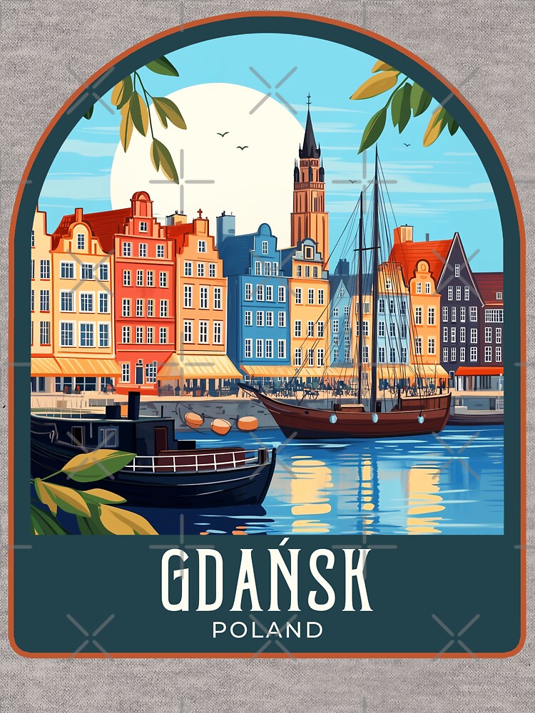 Gdańsk Vintage Travel Illustration by HomeLivingCo