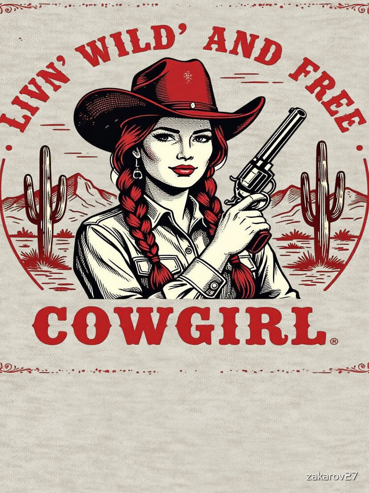 Vintage western cowgirl t-shirt by zakarov27