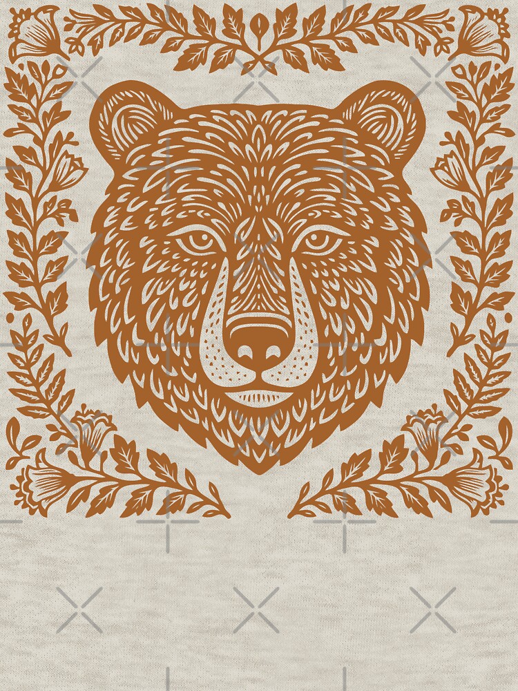 Floral Bear Folk Art Nature Lover Outdoorsy by Y-Vibes