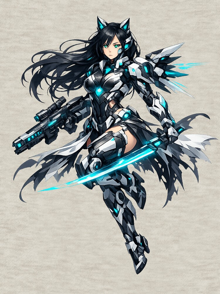 Cybernetic Mecha Neko Assassin-Futuristic Sci-Fi Anime Girl by Wear Sculpt