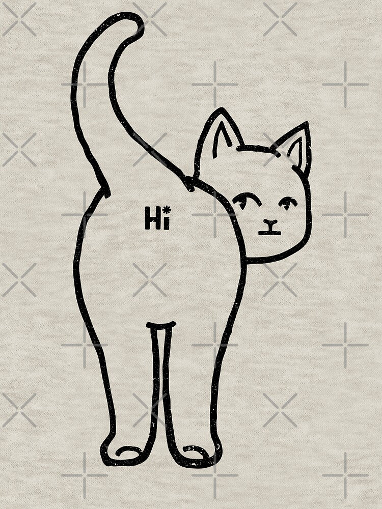 Hello Cat Butt Minimalist Line by Tobe Fonseca by Tobe Fonseca®