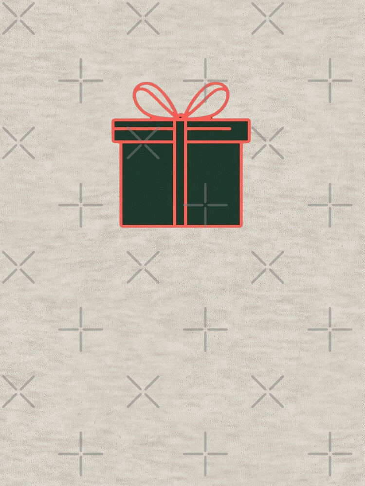 Minimalist Green Gift Box Outline with Ribbon Holiday Design by gk-creations