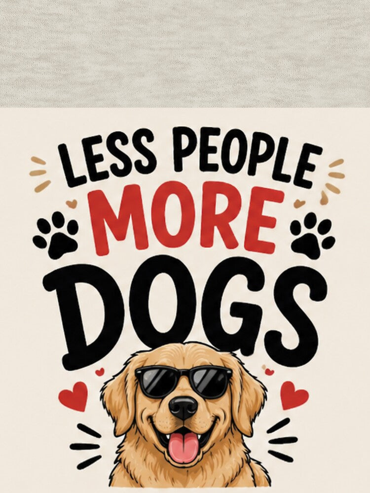 Less People More Dogs Funny Dog Lover Minimalist Shirt by PoojaArtLab