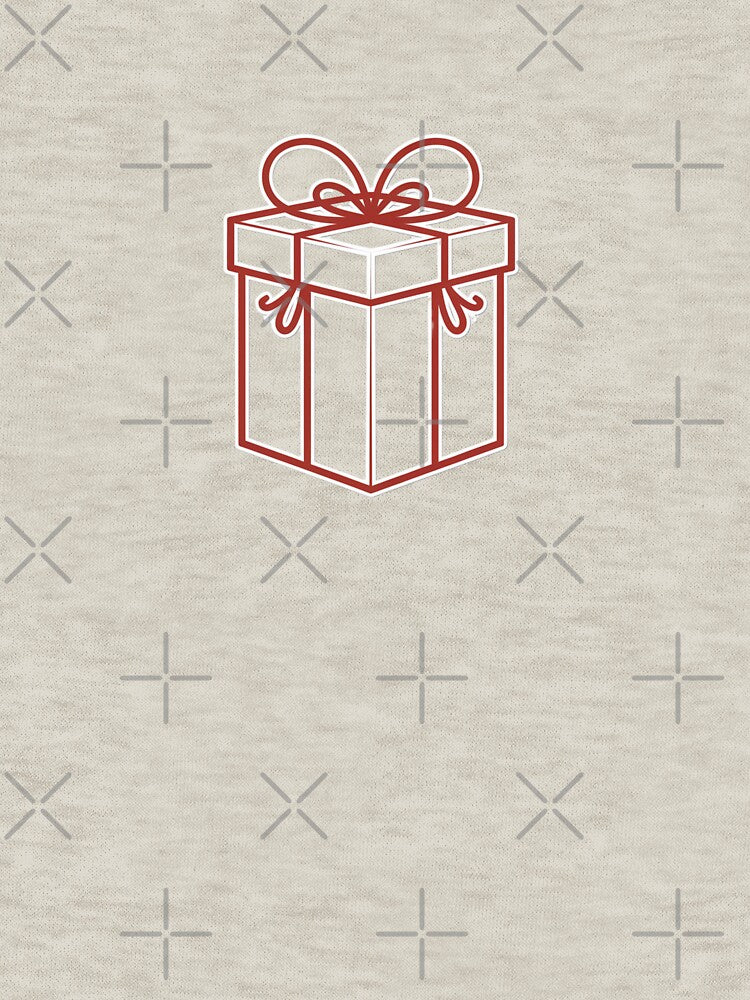 Minimalist Red Gift Box Outline with Ribbon Holiday Design by gk-creations