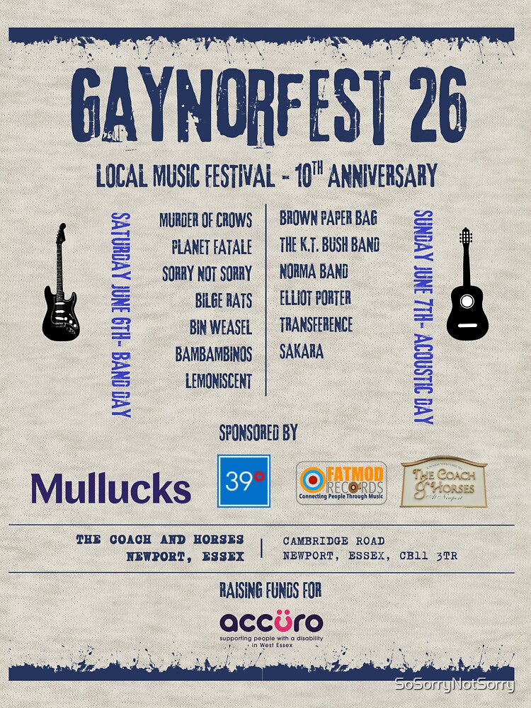 Gaynorfest 26 Festival  Merch by SoSorryNotSorry