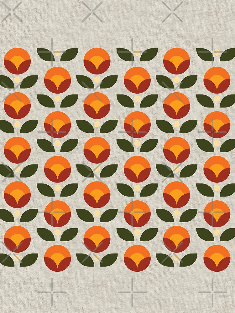 Retro Warm Flower Bud Pattern by kjeppson