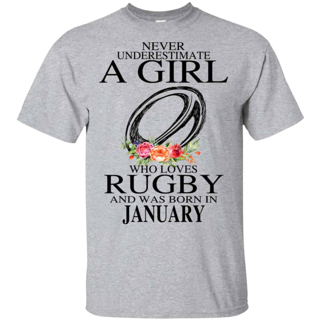 A Girl Who Loves Rugby And Was Born In January T-Shirts, Hoodie, Tank