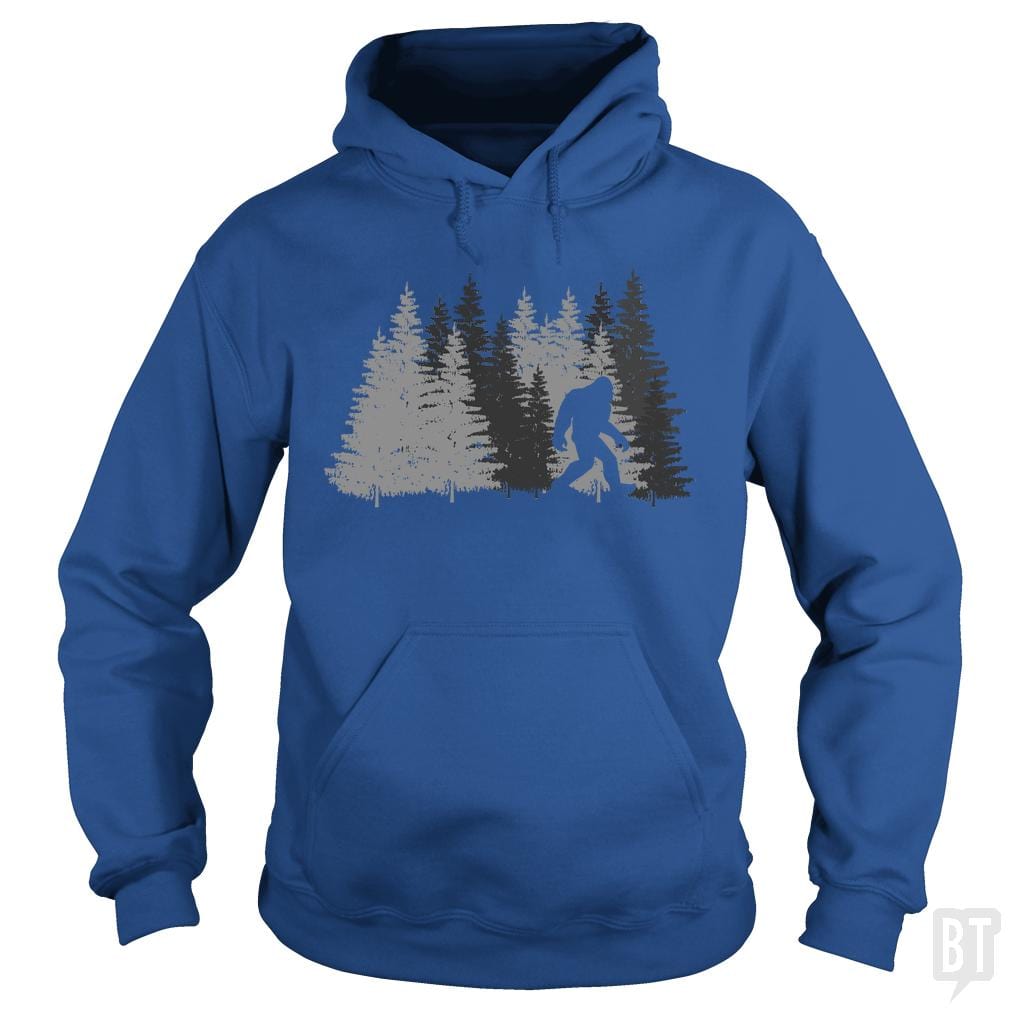 Funny Bigfoot In Forest Hoodie