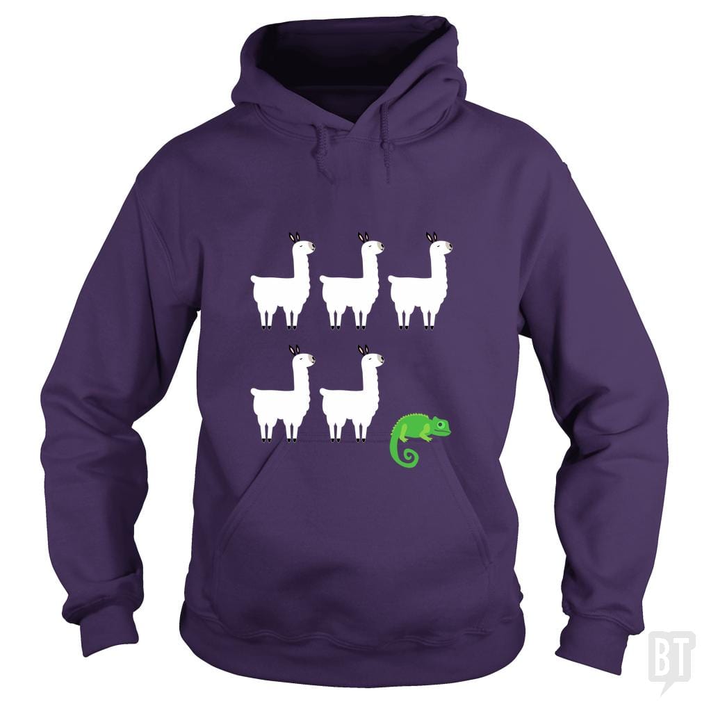 Llama, Llama, Llama, Llama, Llama, Chameleon Hoodie