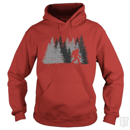 Funny Bigfoot In Forest Hoodie