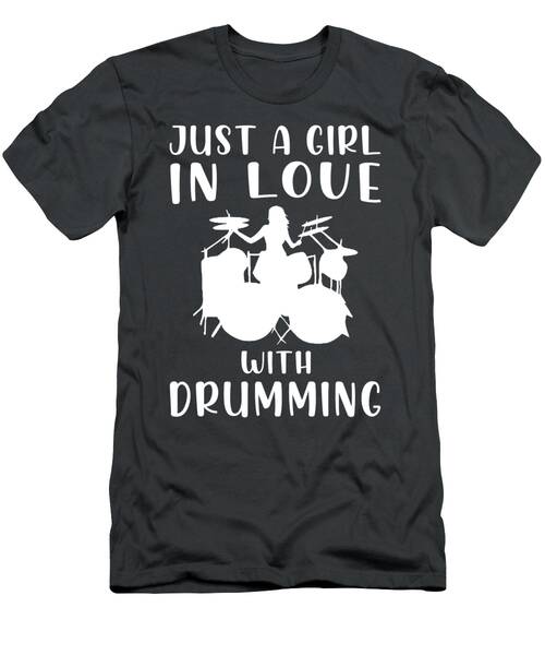 Rhythmic Beats Just A Girls Heart Throbs For Drumming T-Shirt