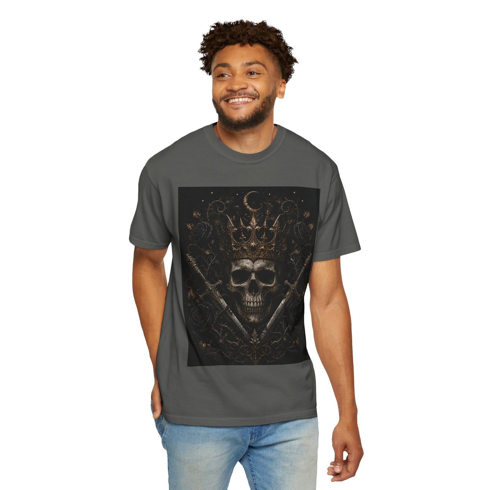 Skull Crown with Swords T-Shirt | Gothic Dark Art