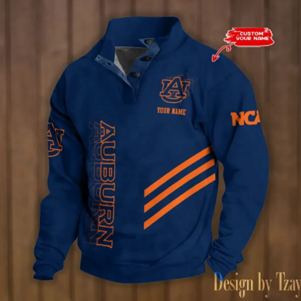 Auburn NCAA Stand Collar Sweatshirt, Basketball Fan Gift