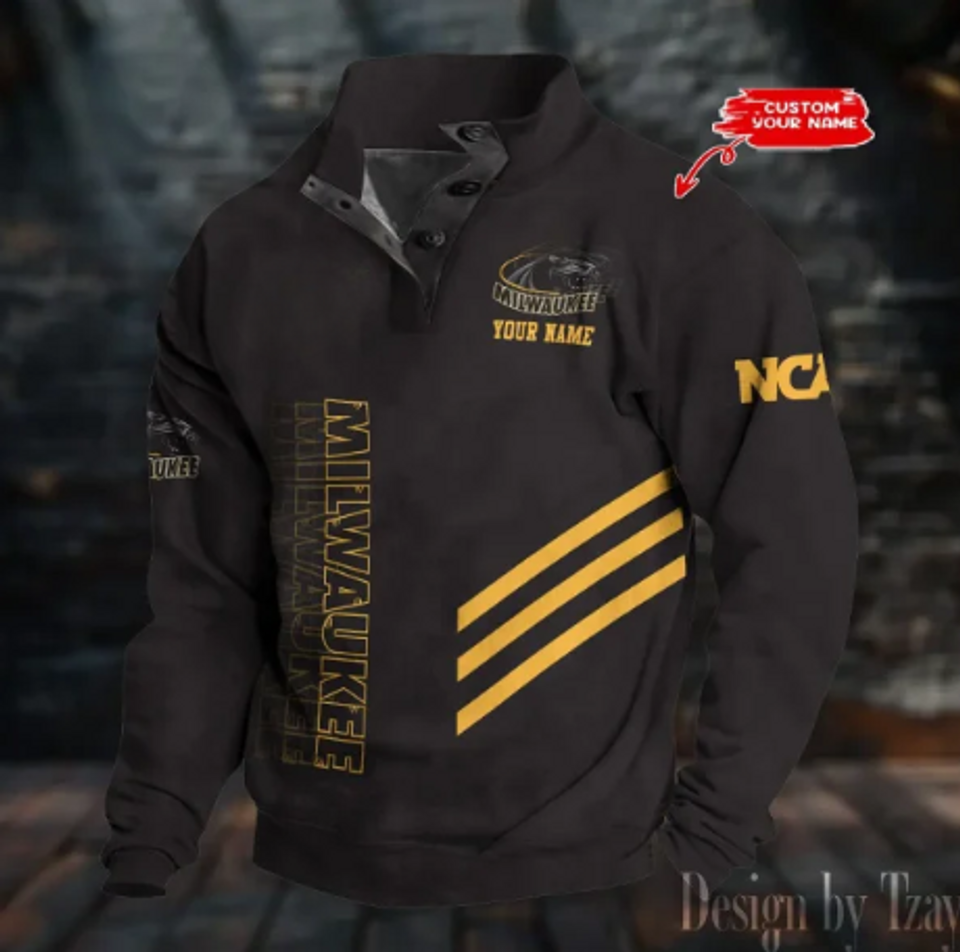 Personalized Milwaukee Stand Collar Sweatshirt, Basketball Fan Gift