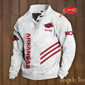 Personalized Razorbacks Stand Collar Sweatshirt, Basketball Fan Gift