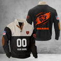 Customize Name And Number Chicago Football Corduroy Stand Collar Sweatshirts