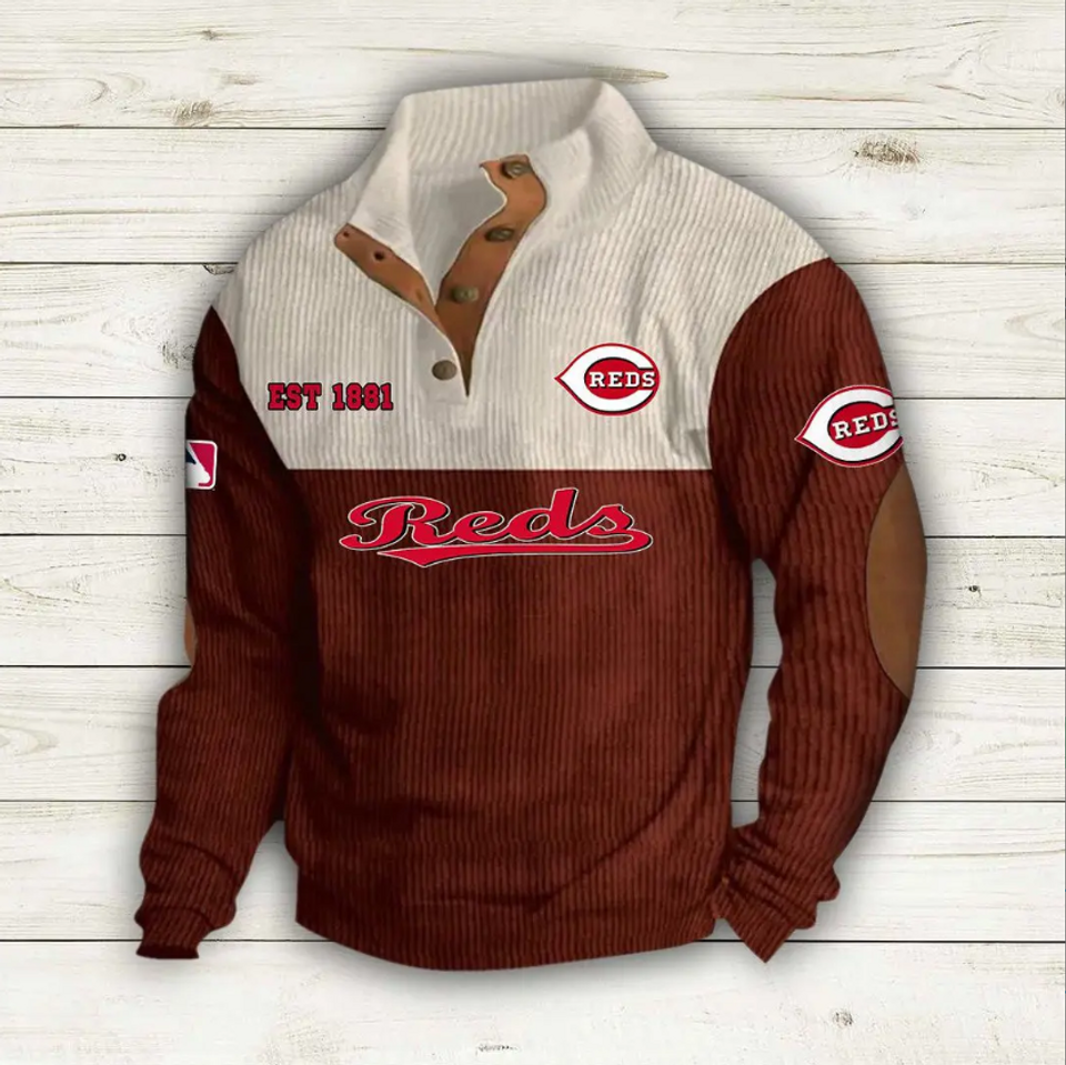 Cincinnati Baseball Corduroy Stand Collar Sweatshirts