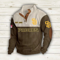 San Diego Padres Baseball Corduroy Stand Collar Sweatshirts