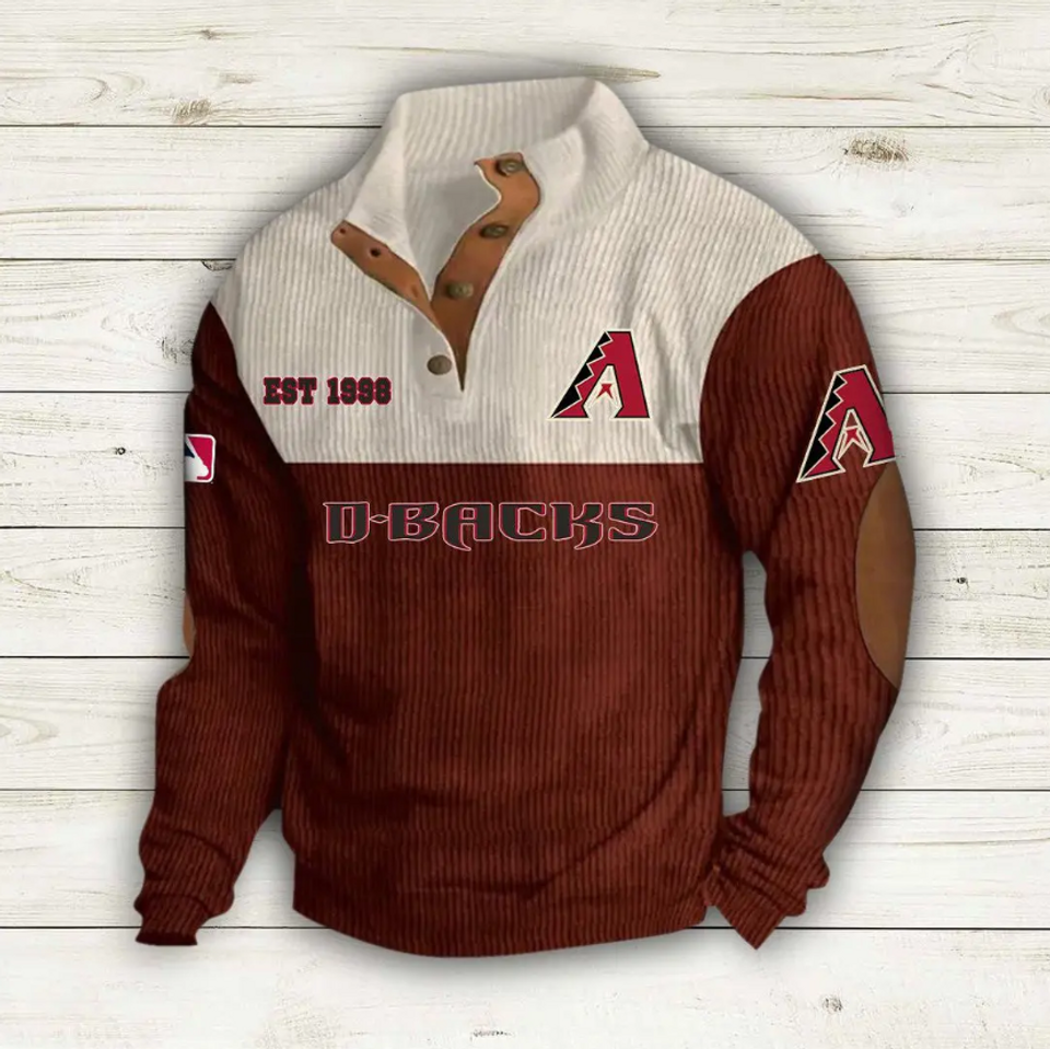 Arizonna Diamondbacks Baseball Corduroy Stand Collar Sweatshirts