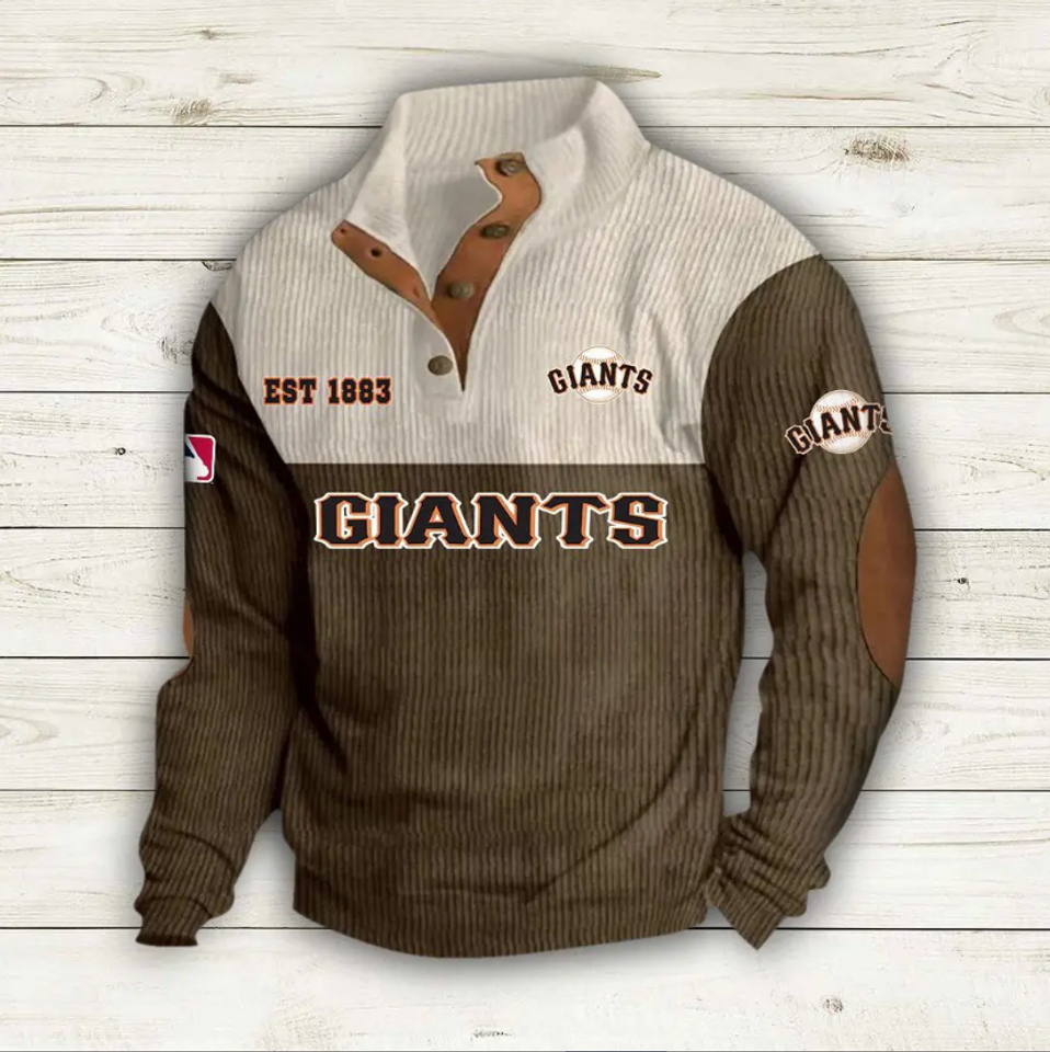 San Francisco Baseball Corduroy Stand Collar Sweatshirts