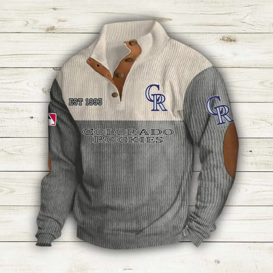 Colorado Rockies Baseball Corduroy Stand Collar Sweatshirts