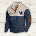 New York Y Baseball Corduroy Stand Collar Sweatshirts