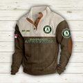 Athletics Baseball Corduroy Stand Collar Sweatshirts