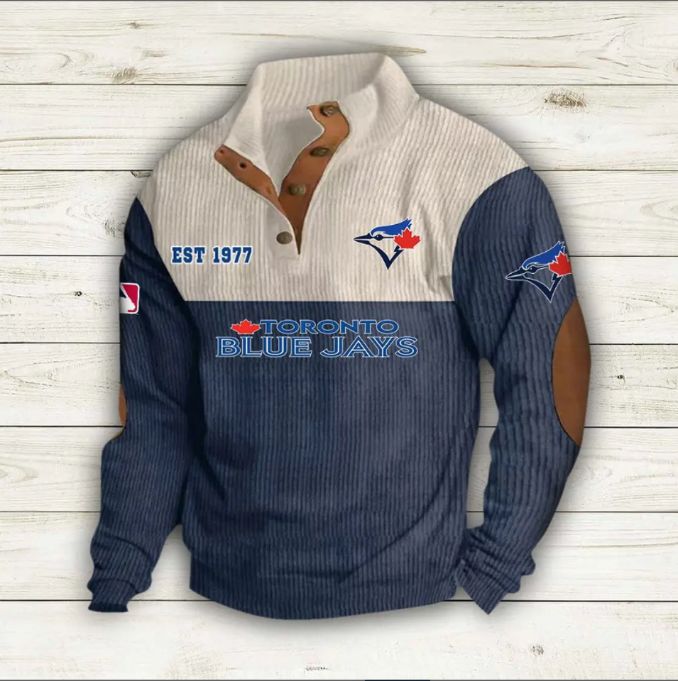 Toronto Blue Jays Baseball Corduroy Stand Collar Sweatshirts