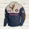 Washington Baseball Corduroy Stand Collar Sweatshirts
