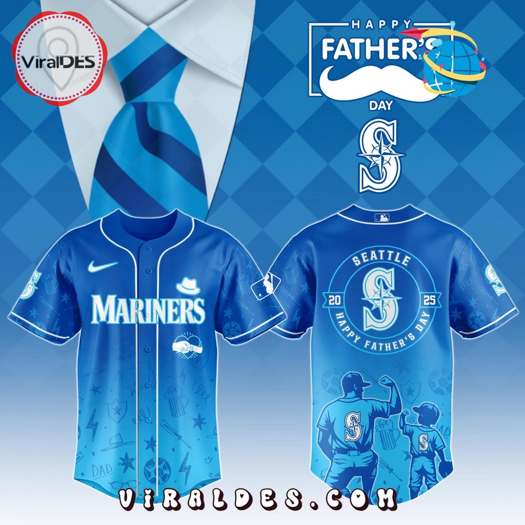 Seattle Mariners 2025 Father’s Day Baseball Jersey