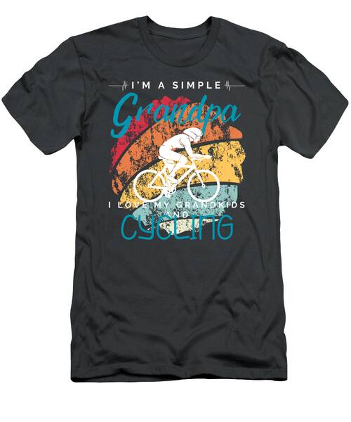 Simple Grandpas Cycling Love  Cheerful Tee For Grandkids  Bike Enthusiasts T-Shirt
