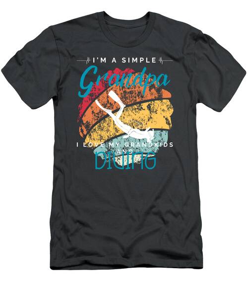 Simple Grandpas Diving Passion  Humorous Tee For Grandkids  Ocean Explorers T-Shirt