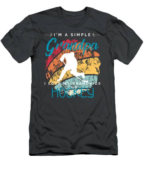 Simple Grandpas Hockey Fun  Comical Tee For Grandkids  Sports Enthusiasts T-Shirt