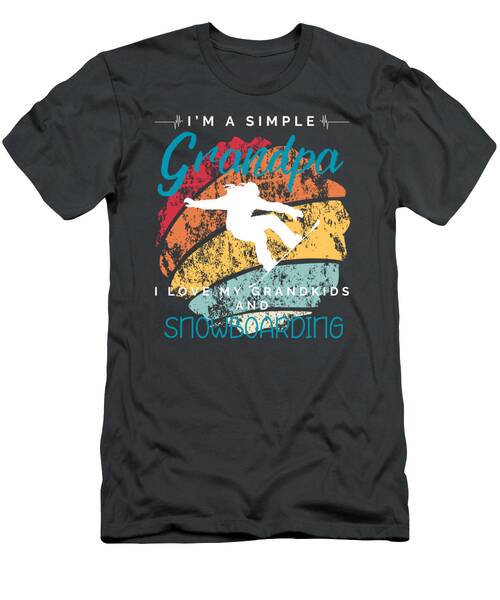 Simple Grandpas Snowboarding Joy  Playful Tee For Grandkids  Adventure Seekers T-Shirt