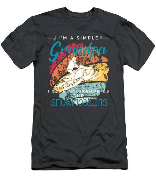 Simple Grandpas Snowmobiling Fun  Whimsical Tee For Grandkids  Adventurers T-Shirt