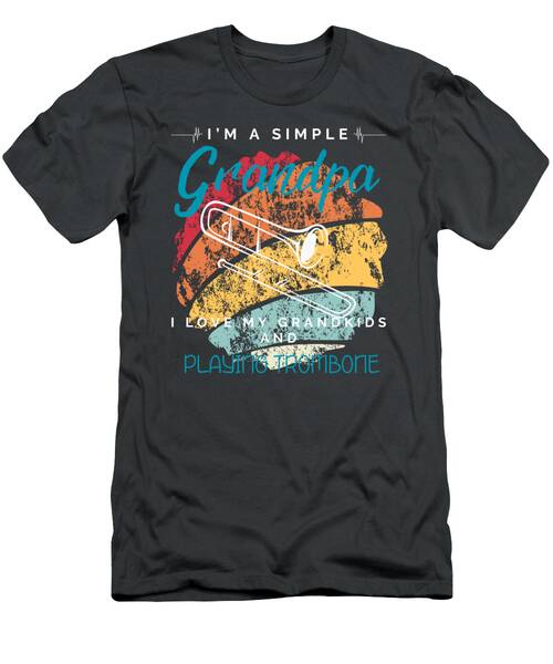 Simple Grandpas Trombone Jam  Whimsical Tee For Grandkids  Music Enthusiasts T-Shirt