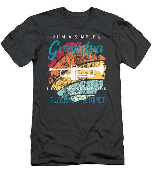 Simple Grandpas Trumpet Tune  Whimsical Tee For Grandkids  Music Lovers T-Shirt