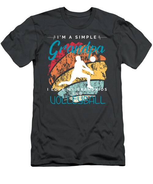 Simple Grandpas Volleyball Joy  Whimsical Tee For Grandkids  Sports Enthusiasts T-Shirt